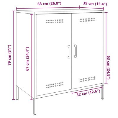 vidaXL Buffet vert olive 68x39x79 cm acier