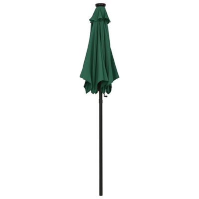 vidaXL Parasol de jardin avec lumières LED vert 200x211 cm aluminium