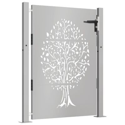 vidaXL Portail de jardin 105x155 cm acier corten conception de l'arbre