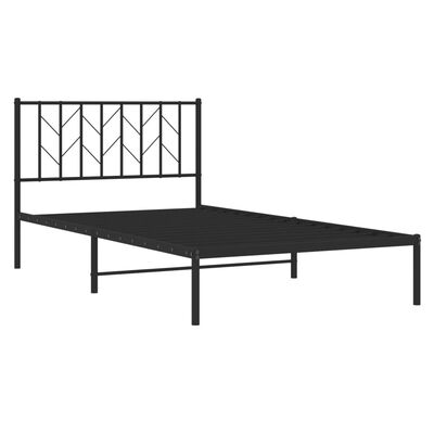 vidaXL Cadre de lit métal sans matelas avec tête de lit noir 107x203cm