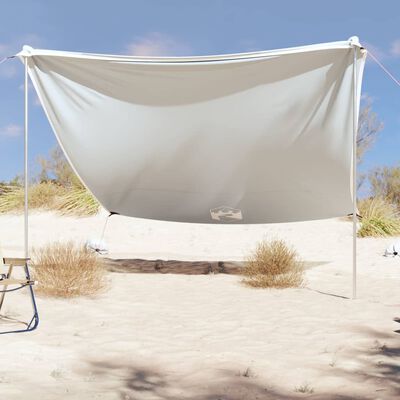 vidaXL Auvent de plage avec ancres de sable gris 304x300 cm