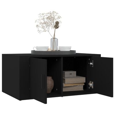 vidaXL Table basse Noir 80x50x36 cm Bois d'ingénierie