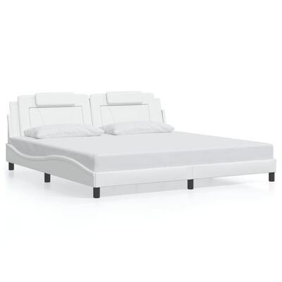 vidaXL Cadre de lit sans matelas blanc 200x200 cm similicuir