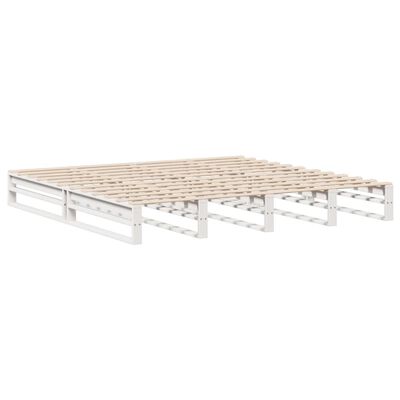 vidaXL Lit bibliothèque sans matelas blanc 180x200 cm bois massif