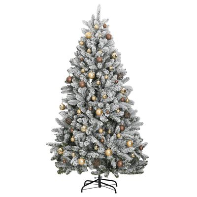 vidaXL Sapin de Noël artificiel articulé 300 LED et boules 240 cm