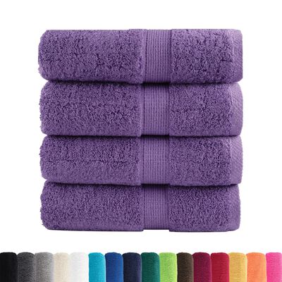 vidaXL Serviettes de visage de qualité supérieure SOLUND 4 pcs violet