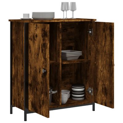 vidaXL Buffet chêne fumé 70x30x80 cm bois d'ingénierie