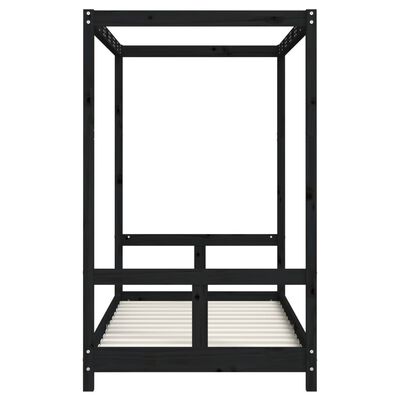 vidaXL Cadre de lit pour enfant noir 80x160 cm bois de pin massif