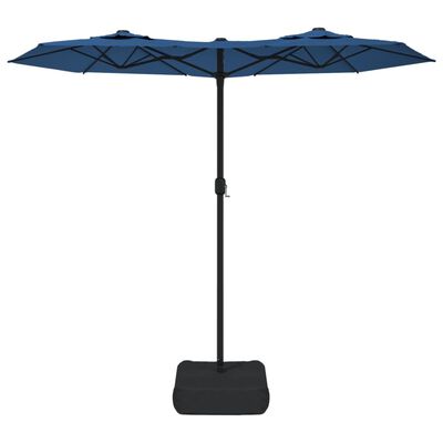 vidaXL Parasol de jardin à double tête avec LED bleu azuré 316x240 cm