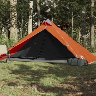 vidaXL Tente de camping tipi 1 personne orange imperméable