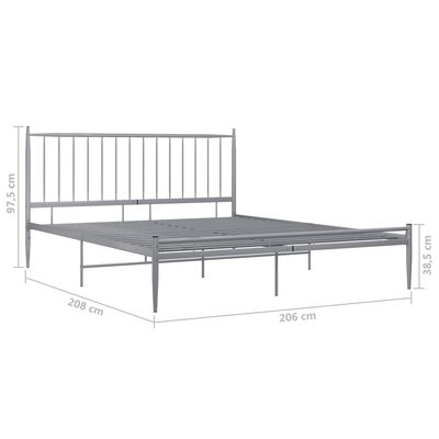 vidaXL Cadre de lit sans matelas gris métal 200x200 cm