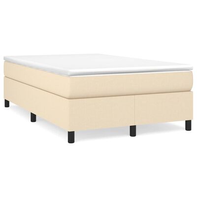 vidaXL Sommier à lattes de lit avec matelas Crème 120x200 cm Tissu