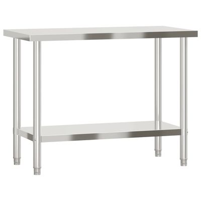 vidaXL Table de travail de cuisine 110x55x85 cm acier inoxydable