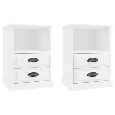 vidaXL Tables de chevet 2 pcs blanc 43x36x60 cm