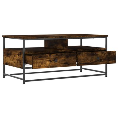 vidaXL Table basse chêne fumé 100x51x45 cm bois d'ingénierie