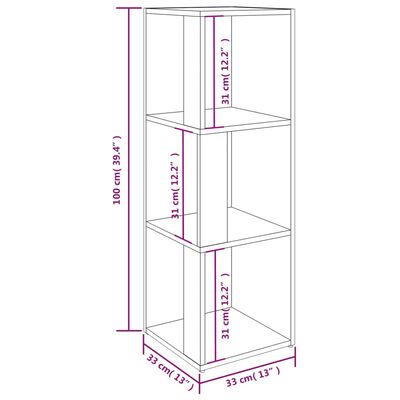 vidaXL Armoire d'angle Noir 33x33x100 cm Bois d'ingénierie