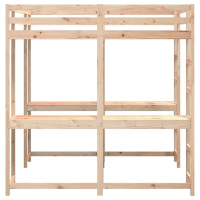 vidaXL Lit superposé et bureau et échelle 140x200cm bois de pin massif