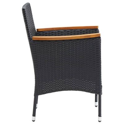 vidaXL Chaises à manger de jardin lot de 4 Résine tressée Noir