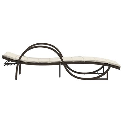 vidaXL Chaise longue avec coussin marron 60x199x42 cm résine tressée