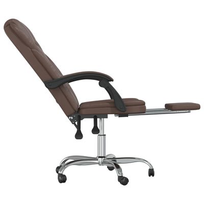 vidaXL Fauteuil inclinable de bureau Marron Similicuir