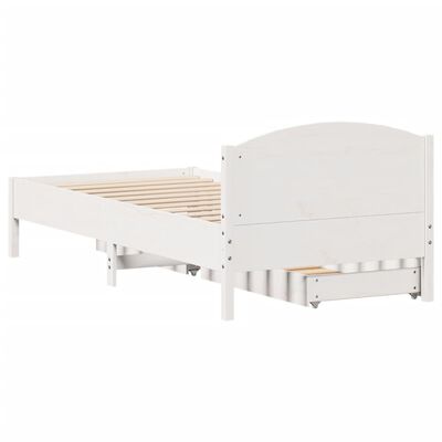 vidaXL Cadre de lit sans matelas blanc 100x200 cm bois de pin massif