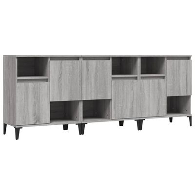 vidaXL Buffets 3 pcs sonoma gris 60x35x70 cm bois d'ingénierie