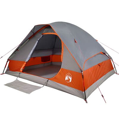 vidaXL Tente de camping à dôme 2 personnes gris et orange imperméable