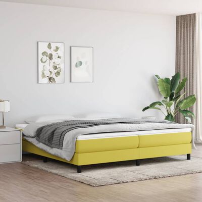 vidaXL Sommier à lattes de lit avec matelas Vert 200x200 cm Tissu