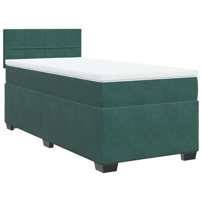 vidaXL Sommier à lattes de lit et matelas Vert foncé 80x200 cm Velours