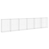 vidaXL Mur en gabion avec couvercles Acier galvanisé 300x30x100 cm