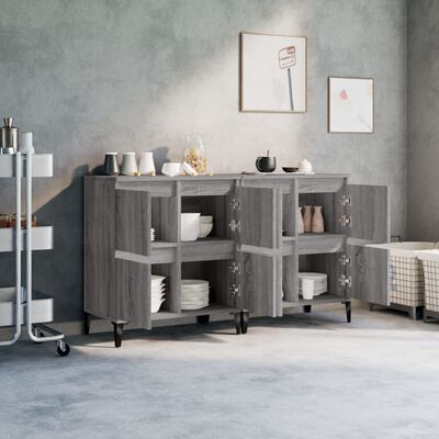 vidaXL Buffets 2 pcs sonoma gris 60x35x70 cm bois d'ingénierie