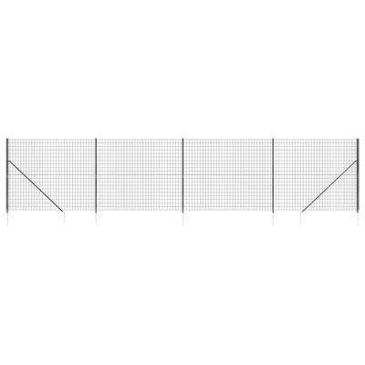 vidaXL Clôture en treillis métallique et ancrage anthracite 2,2x10 m