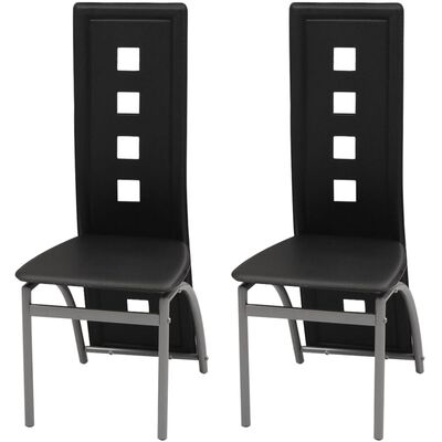 vidaXL Chaises à manger lot de 2 noir similicuir