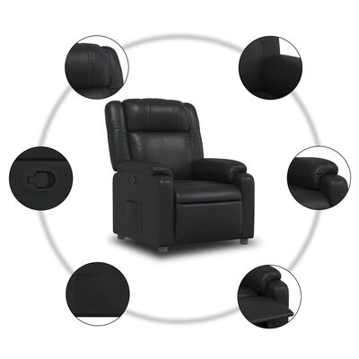 vidaXL Fauteuil inclinable Noir Similicuir