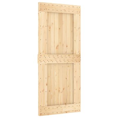 vidaXL Porte coulissante et kit de quincaillerie 90x210 cm pin massif