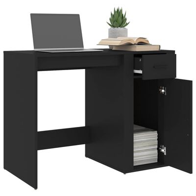 vidaXL Bureau Noir 100x49x75 cm Bois d'ingénierie