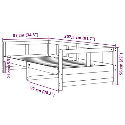 vidaXL Lit de jour sans matelas cire marron 80x200 cm bois pin massif