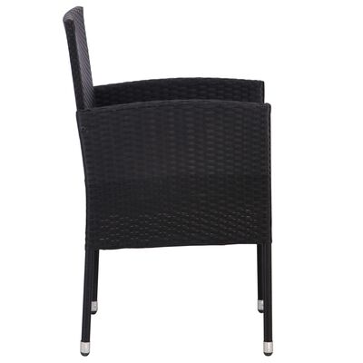 vidaXL Ensemble à manger de jardin 5 pcs noir résine tressée et acier