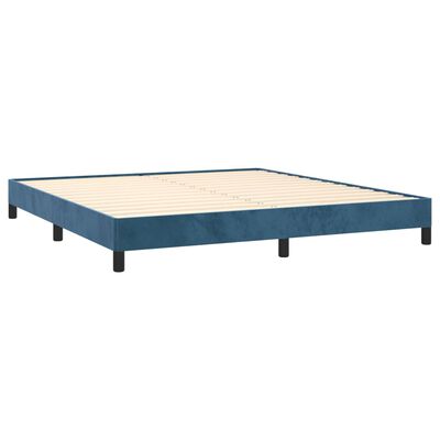 vidaXL Cadre de lit sans matelas bleu foncé 180x200 cm velours