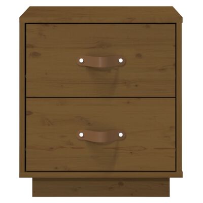 vidaXL Table de chevet Marron miel 40x34x45 cm Bois de pin massif