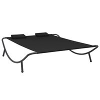 vidaXL Chaise longue d'extérieur tissu noir