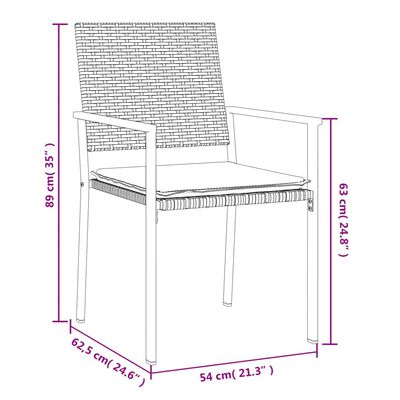 vidaXL Ensemble à manger de jardin 7 pcs coussins résine tressée acier