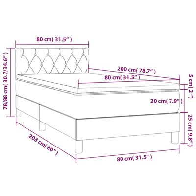 vidaXL Sommier à lattes de lit avec matelas et LED Noir 80x200cm