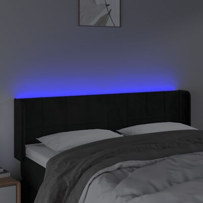 vidaXL Tête de lit à LED Noir 147x16x78/88 cm Velours