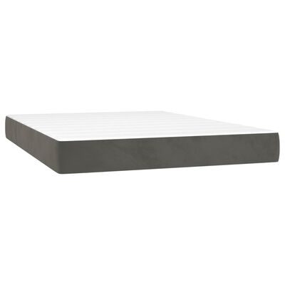 vidaXL Matelas de lit à ressorts ensachés Gris foncé 140x190x20 cm