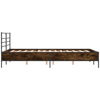 vidaXL Cadre de lit sans matelas chêne fumé 140x200 cm