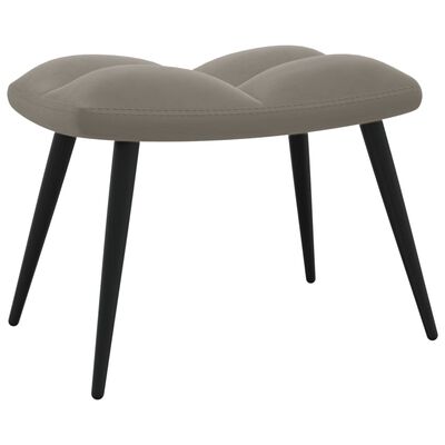 vidaXL Chaise de relaxation avec tabouret Gris clair Velours