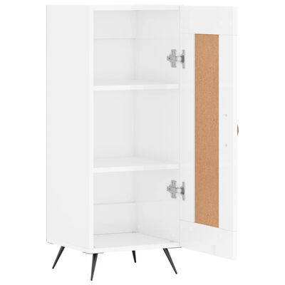 vidaXL Buffet Blanc brillant 34,5x34x90 cm Bois d'ingénierie