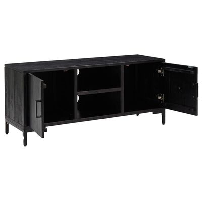 vidaXL Meuble TV Noir 110x35x48 cm Bois de pin massif