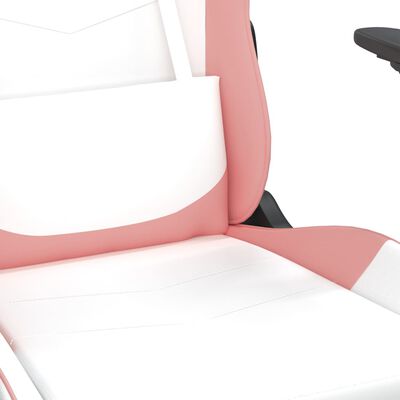 vidaXL Chaise de jeu Blanc et rose Similicuir